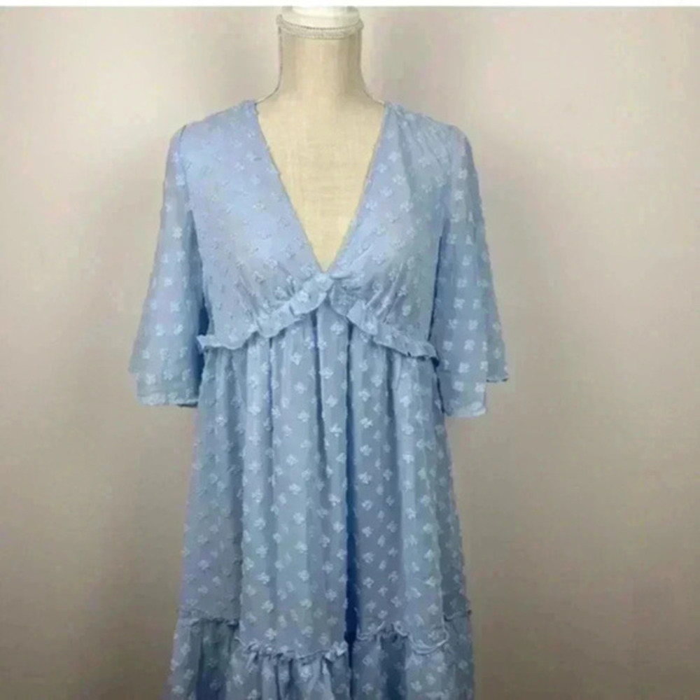 NWT Sweet Lemon Blue Ruffle Dress